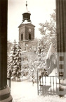A református templom tornya télen