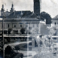 A régi főtér Nagybányán 1941-ben (a Lendvay szoborral).JPG