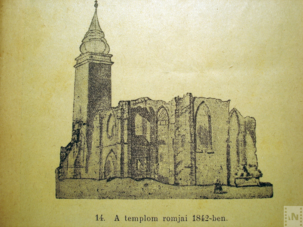 A Szent István templom romjai  1842-ben