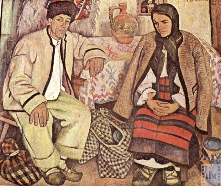 Máramarosi pár, Traian Bilțiu-Dâncuș (1899-1974) olajfestménye, a megyei múzeum művészeti részlegének egyik remeke